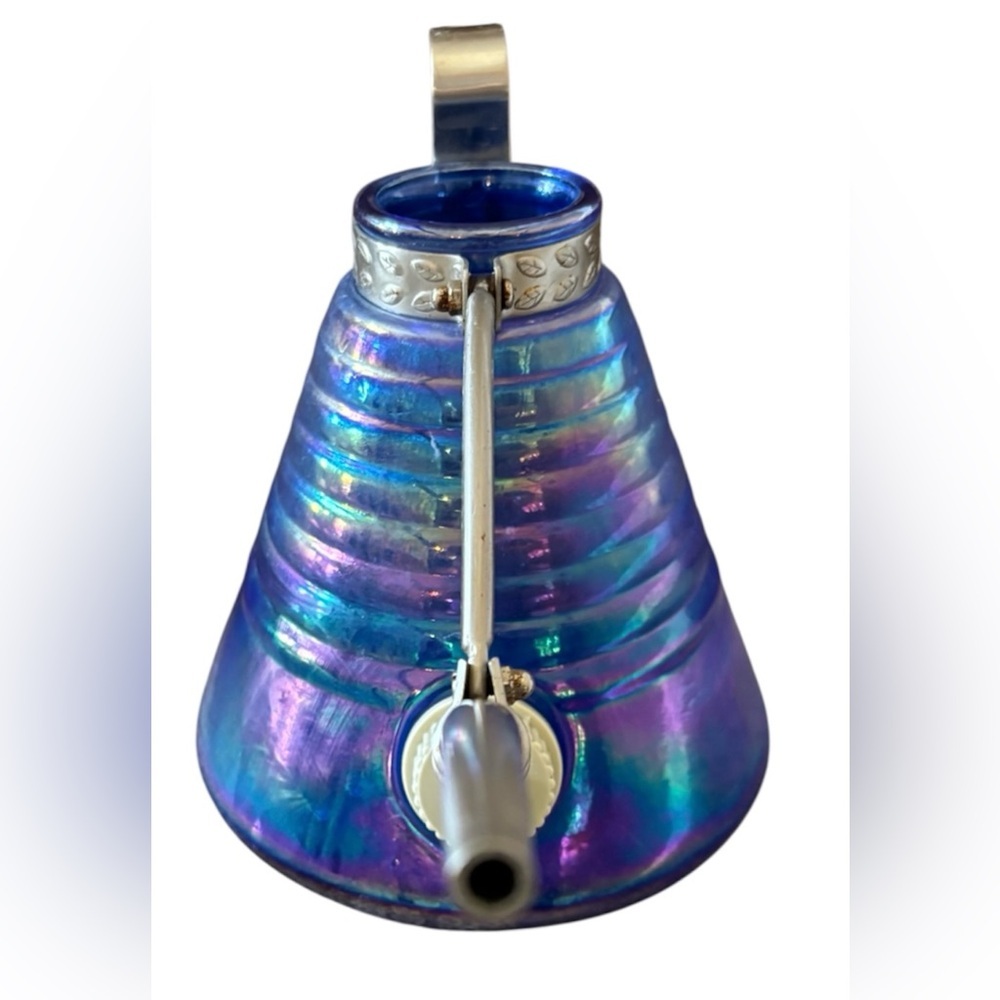 Iridescent Pearl Glass Watering Can rare - Picture 6 of 11